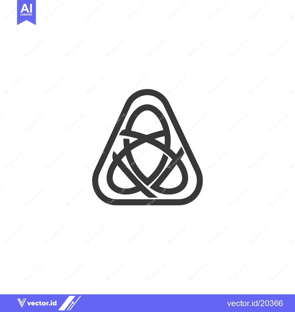 Premium Vector dari A Stylized Black and White Triangle with Intertwined Lines