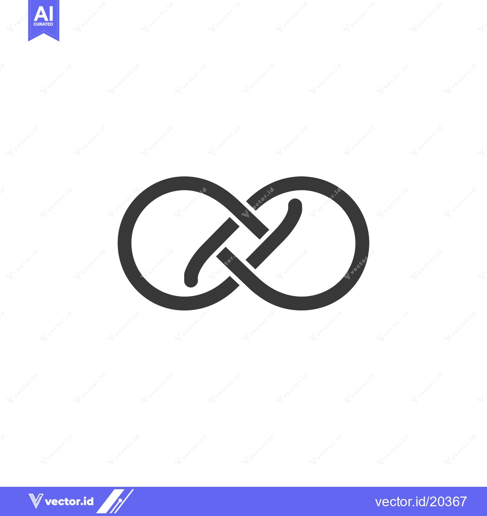 Premium Vector of A stylized black infinity symbol against a white background