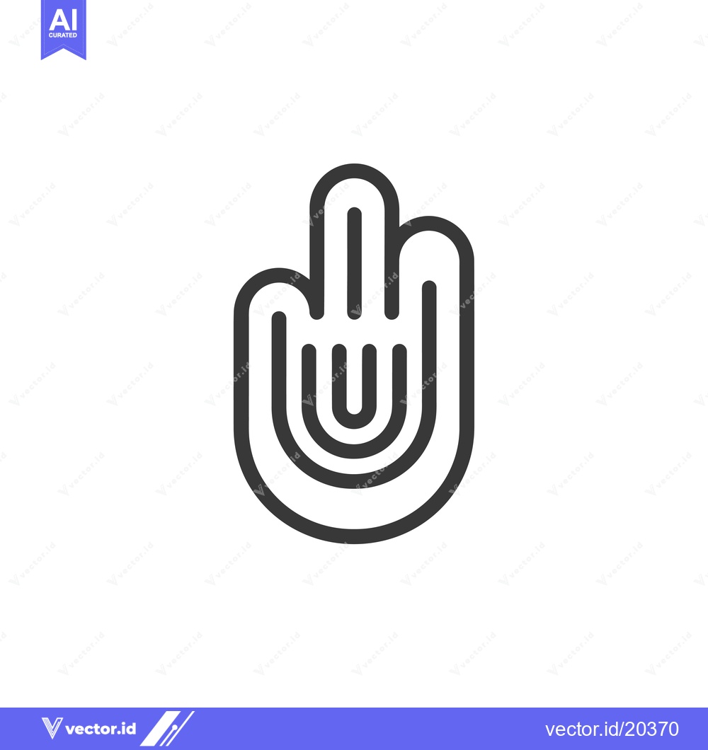 Premium Vector dari A stylized black outline of a hand with three fingers extended upwards