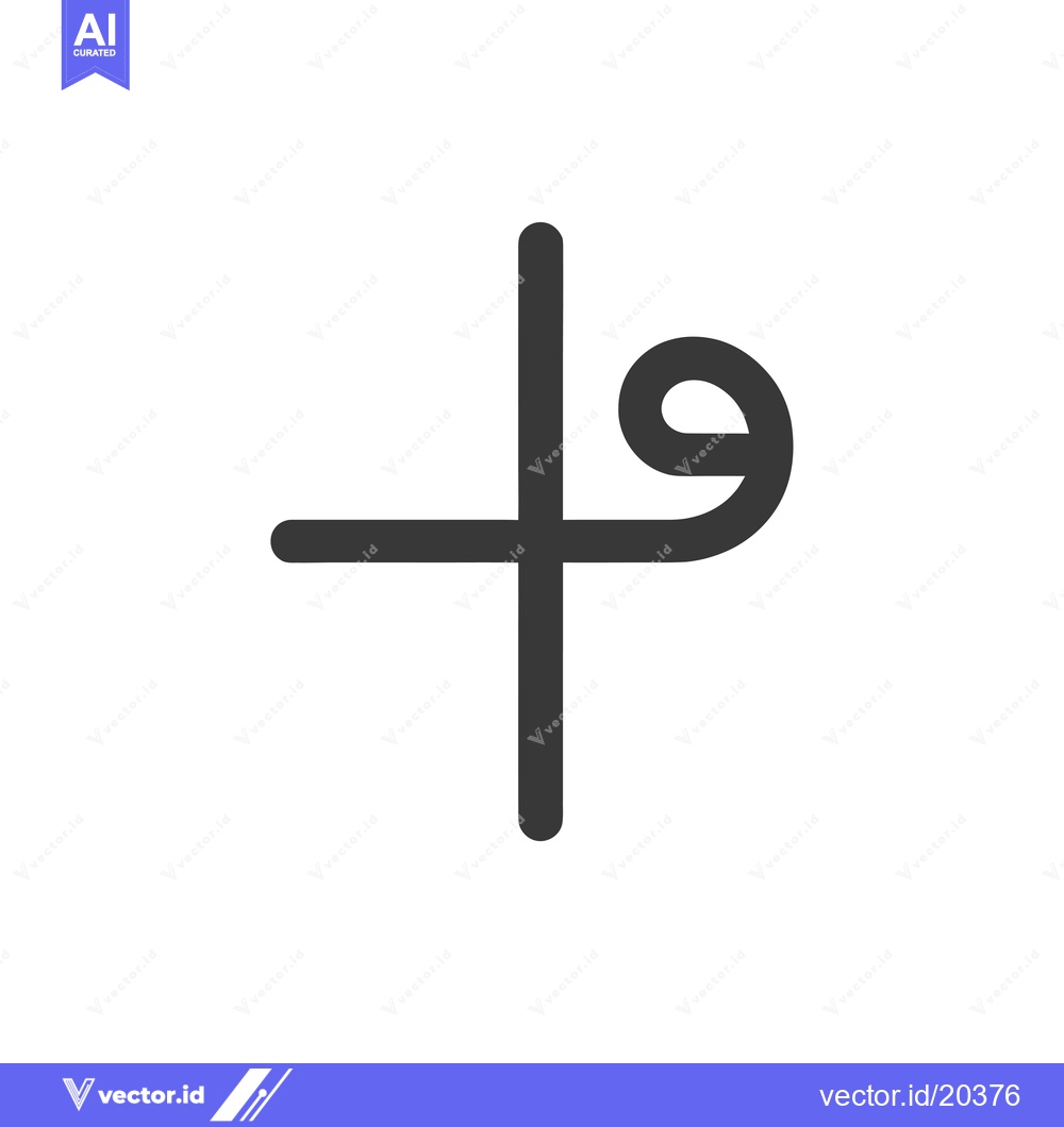 Premium Vector dari A stylized cross with a circular shape on the right side