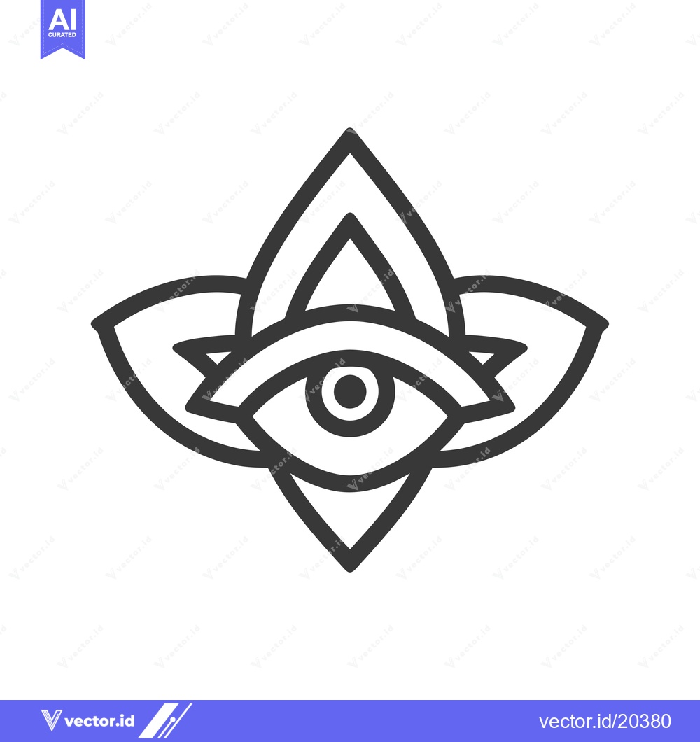 Premium Vector of A stylized eye inside a geometric flower-like shape