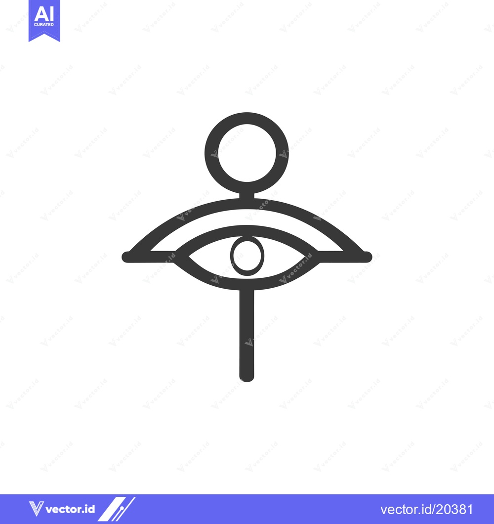 Premium Vector dari A stylized eye with a circle above it and a line below, symbolizing se