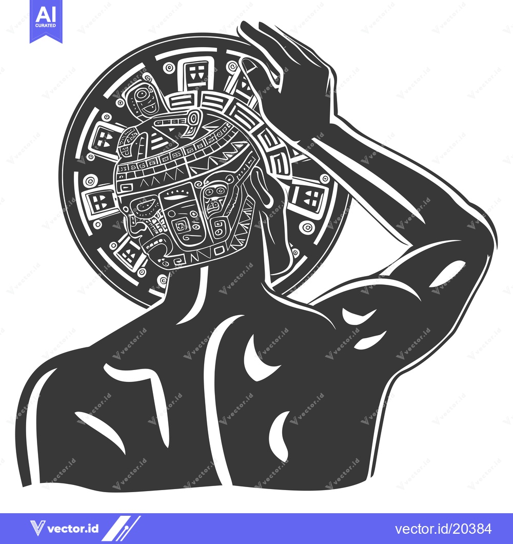 Premium Vector of A stylized figure with a circular pattern on its head