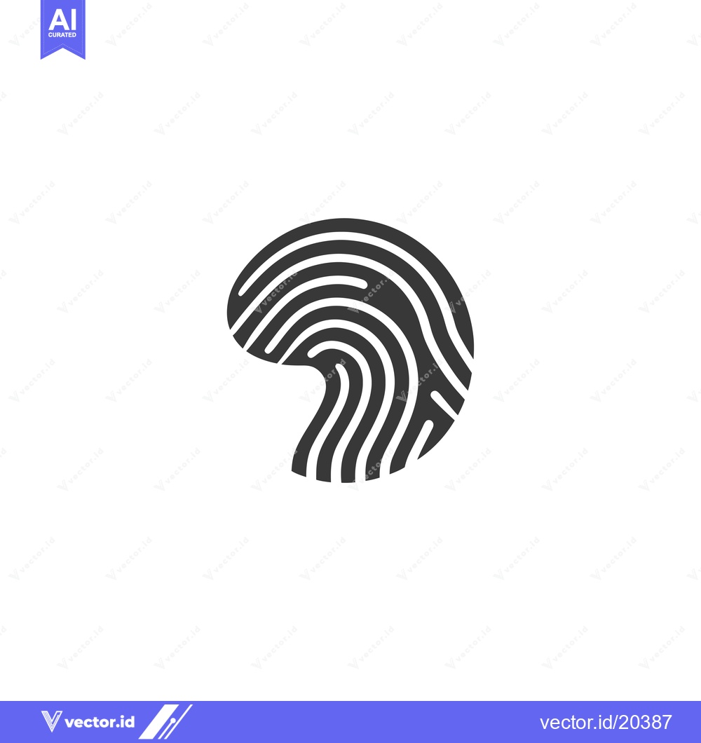 Premium Vector dari A stylized fingerprint in black and white