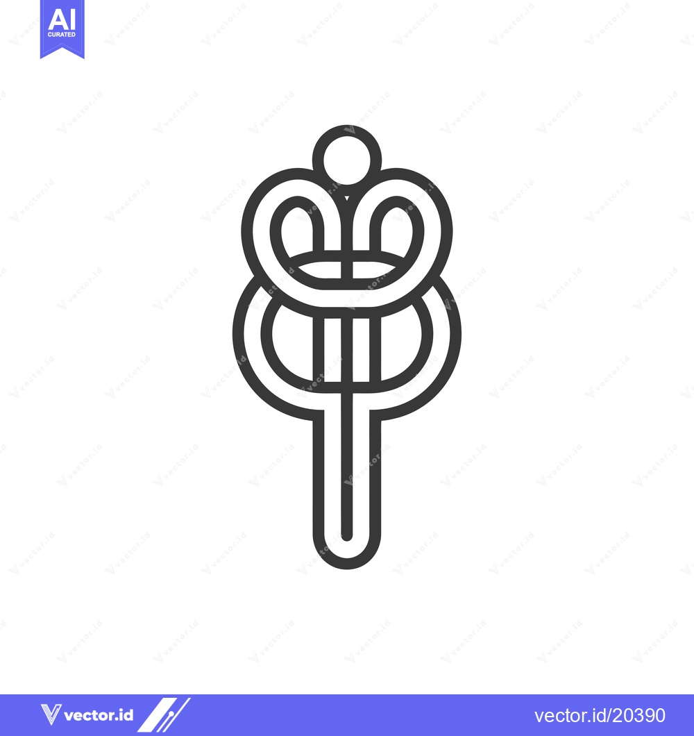 Premium Vector dari A stylized graphic of a serpent with its tail in its mouth