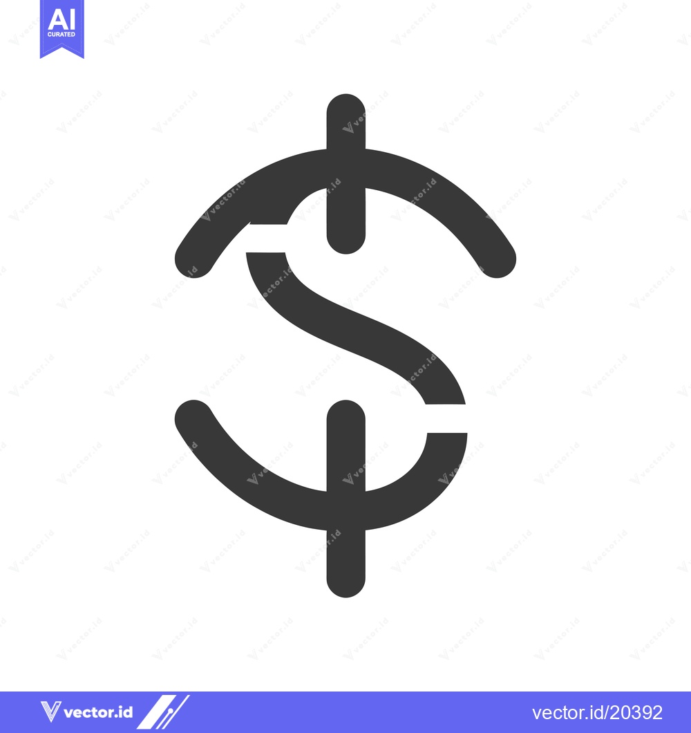 Premium Vector dari A stylized grey dollar sign icon on a white background