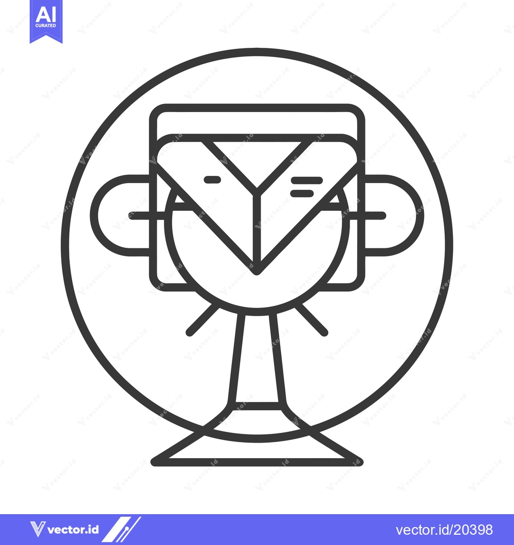 Premium Vector of A stylized illustration of a futuristic robot head with an orb surroun