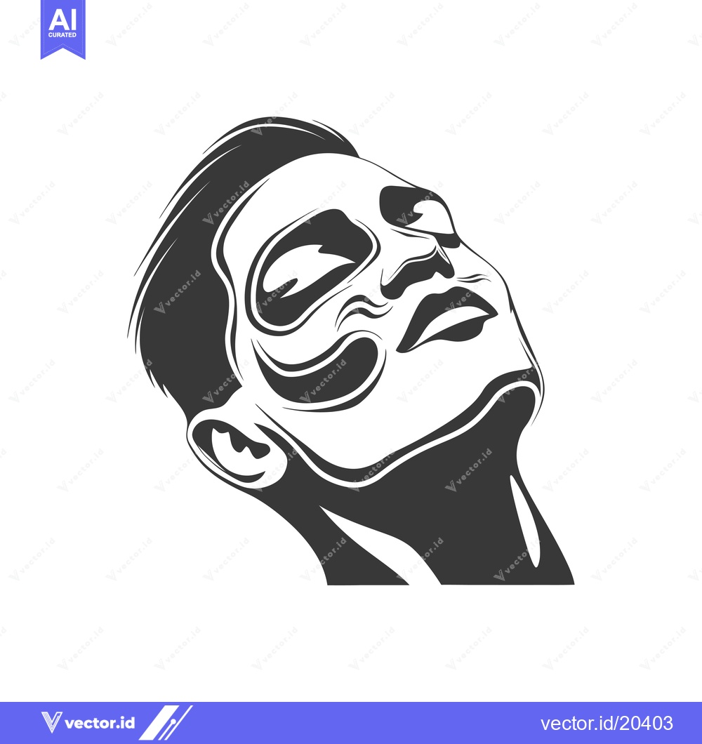 Premium Vector dari A stylized illustration of a person with a face mask