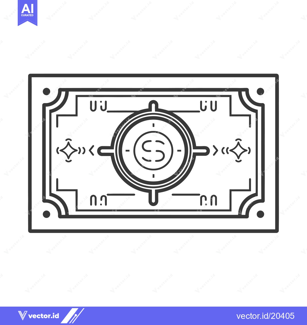 Premium Vector dari A stylized illustration of a US dollar bill