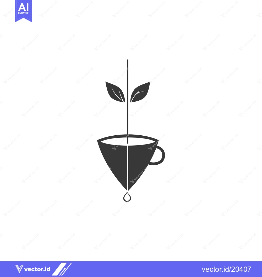Premium Vector dari A stylized image of a plant growing from a coffee cup