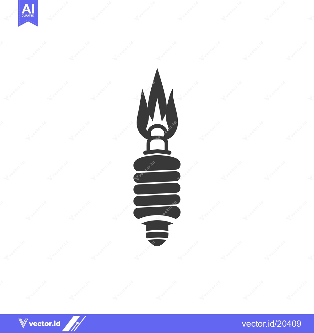 Premium Vector of A stylized image of a spark plug with flames