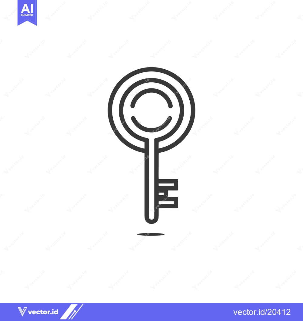 Premium Vector dari A Stylized Key with a Circular Head and a T-Shaped Bit