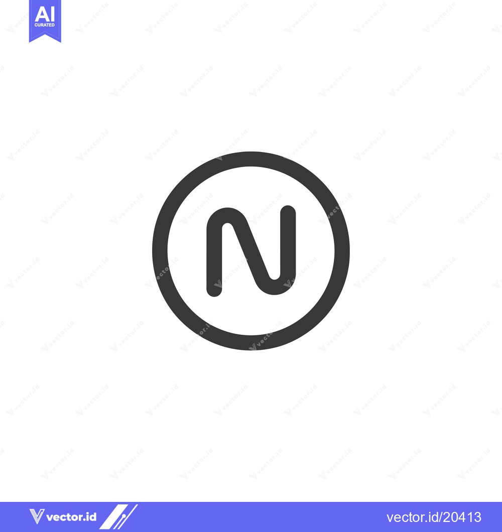Premium Vector dari A stylized letter N in a circle