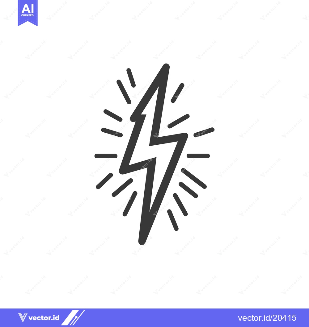 Premium Vector of A stylized lightning bolt with radiating lines
