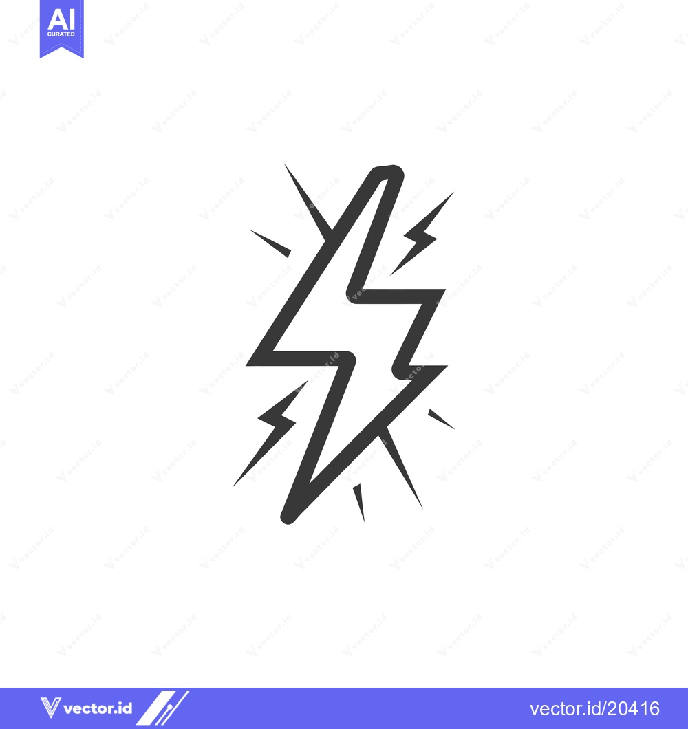 Premium Vector dari A stylized lightning bolt with radiating lines
