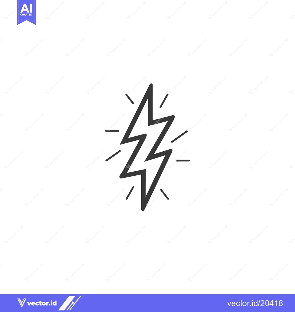 Premium Vector of A stylized lightning bolt with radiating lines