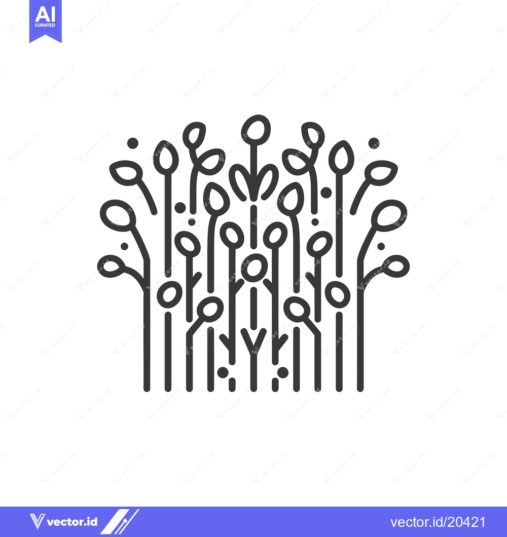 Premium Vector of A stylized line drawing of a field of plants