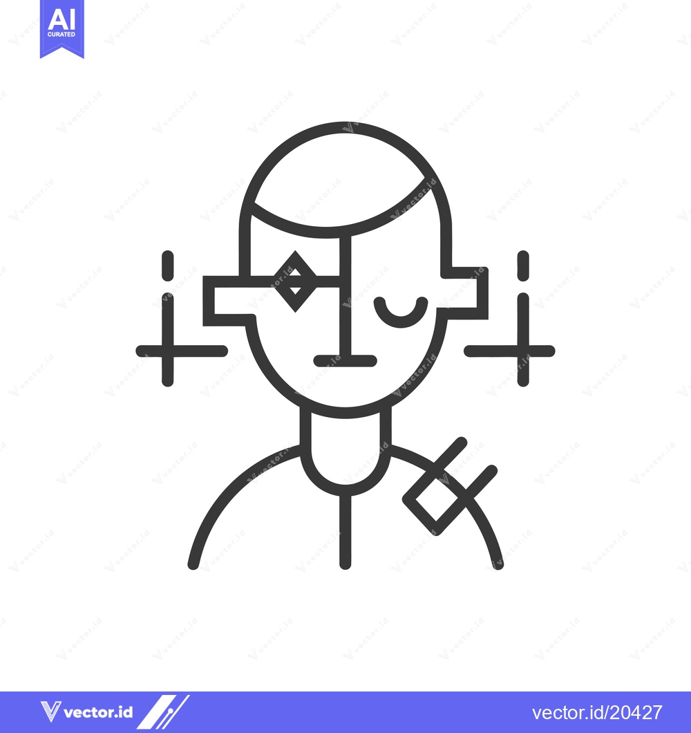 Premium Vector dari A stylized outline image of a person with a patch over one eye