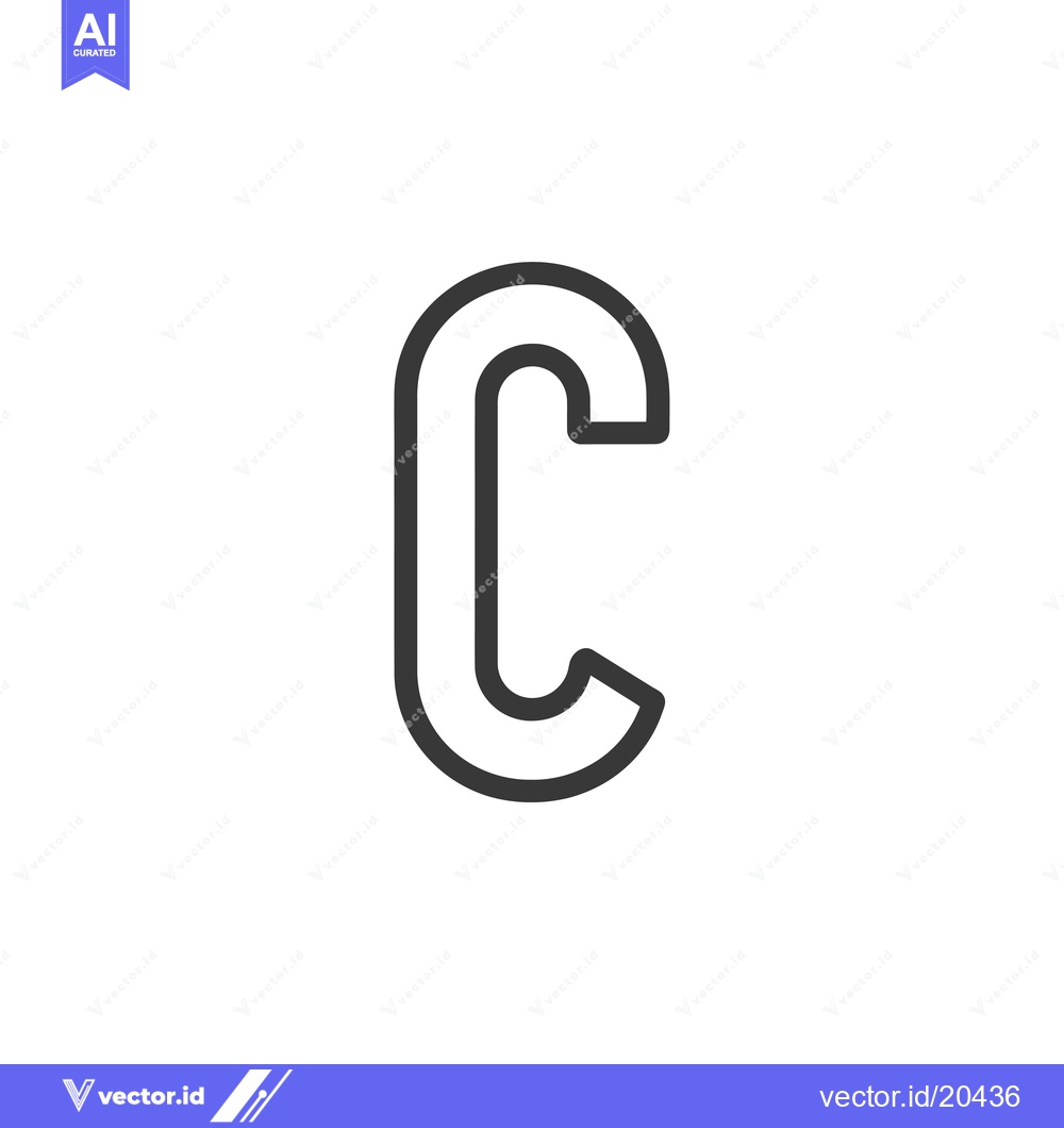 Premium Vector of A stylized outline of the letter "C"