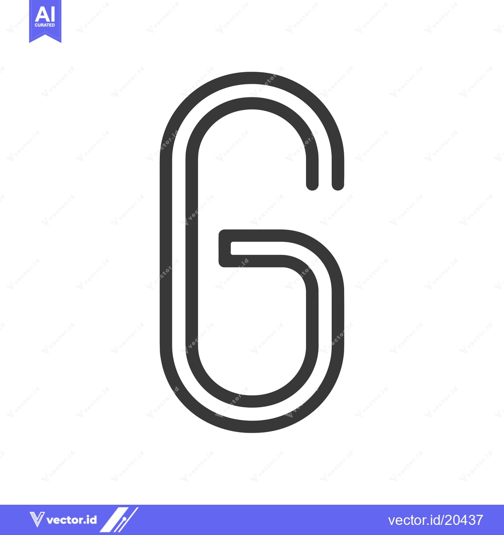 Premium Vector of A stylized outline of the letter G, in bold black lines.