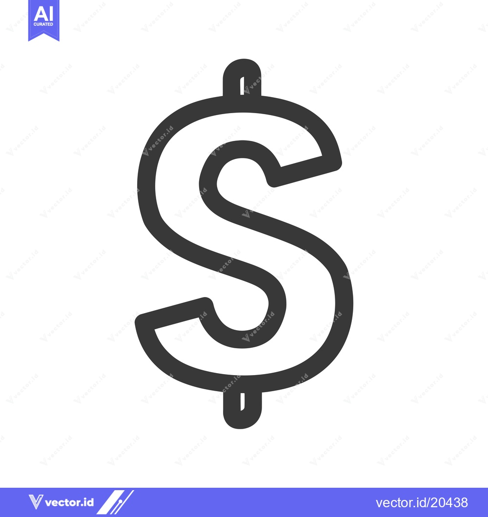 Premium Vector of A Stylized Outline of the US Dollar Sign