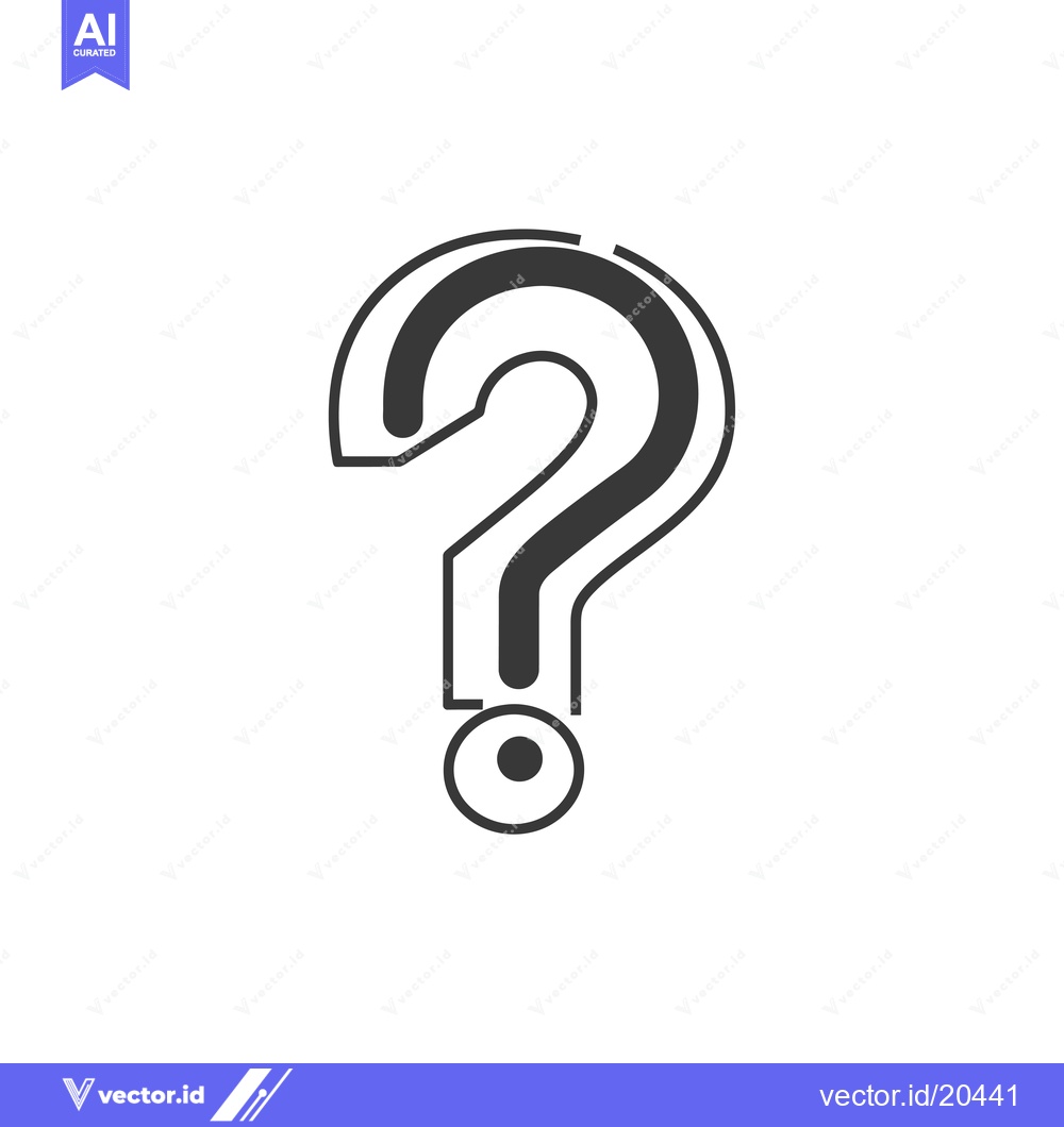 Premium Vector dari A Stylized Question Mark with a Circular Base