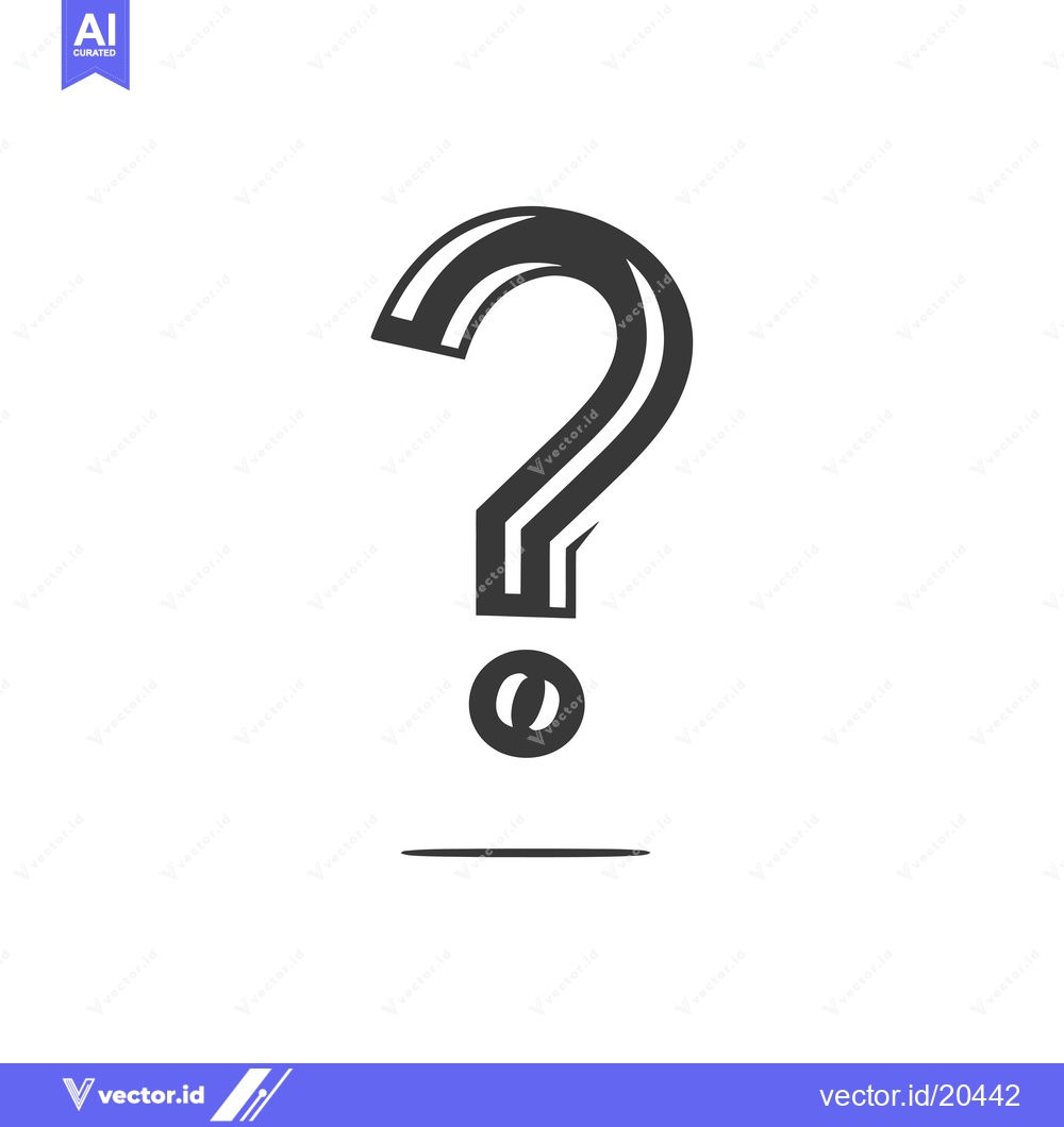 Premium Vector dari A Stylized Question Mark with a Dot Below It