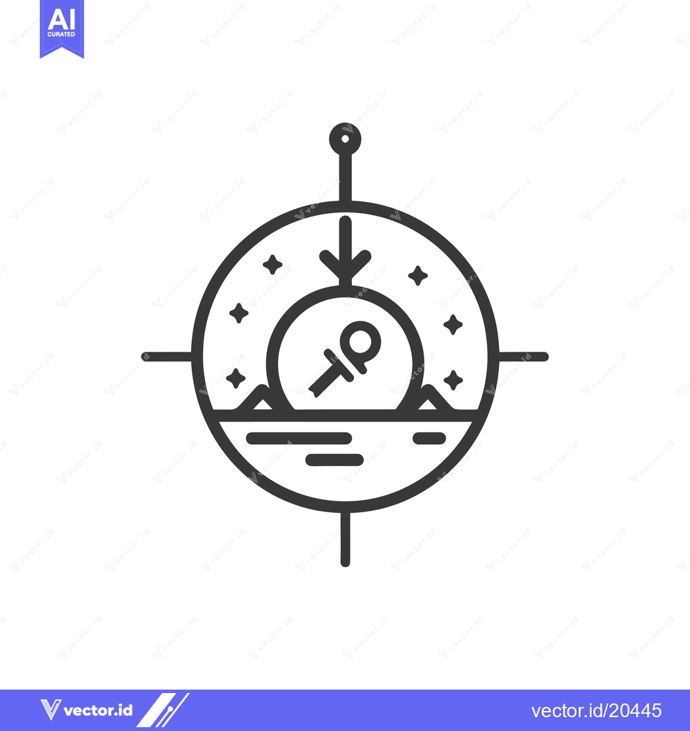 Premium Vector dari A stylized representation of an ankh symbol within a circle with mount