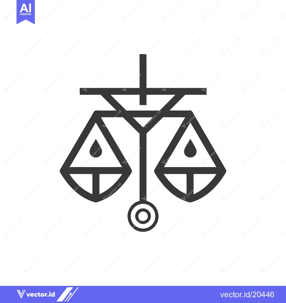 Premium Vector of A stylized scale with two droplets hanging in equilibrium