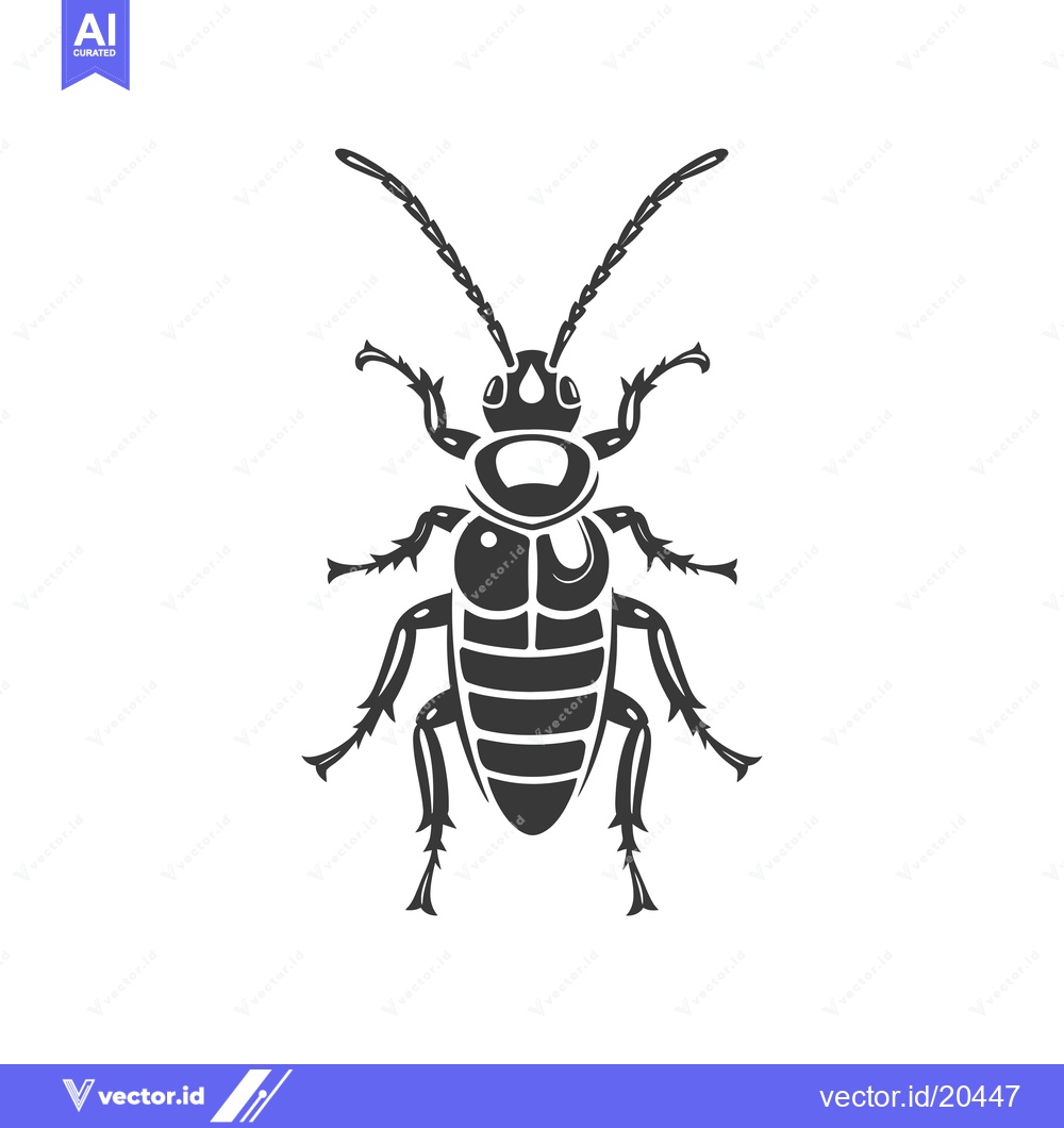 Premium Vector dari A Stylized Silhouette of a Black Beetle