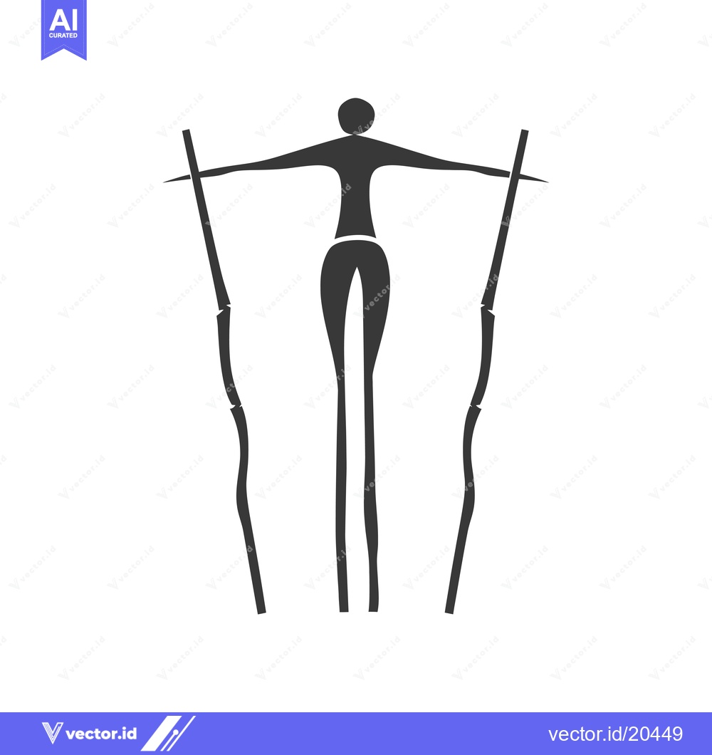 Premium Vector of A stylized silhouette of a person standing on stilts