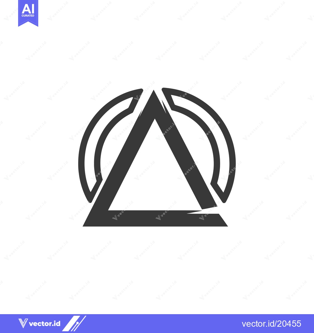 Premium Vector of A Stylized Triangle with a Circle Surrounding It