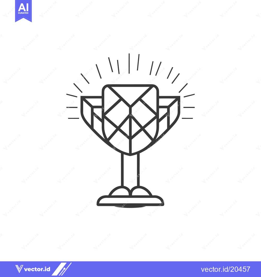 Premium Vector of A Stylized Trophy With Rays of Light Above It