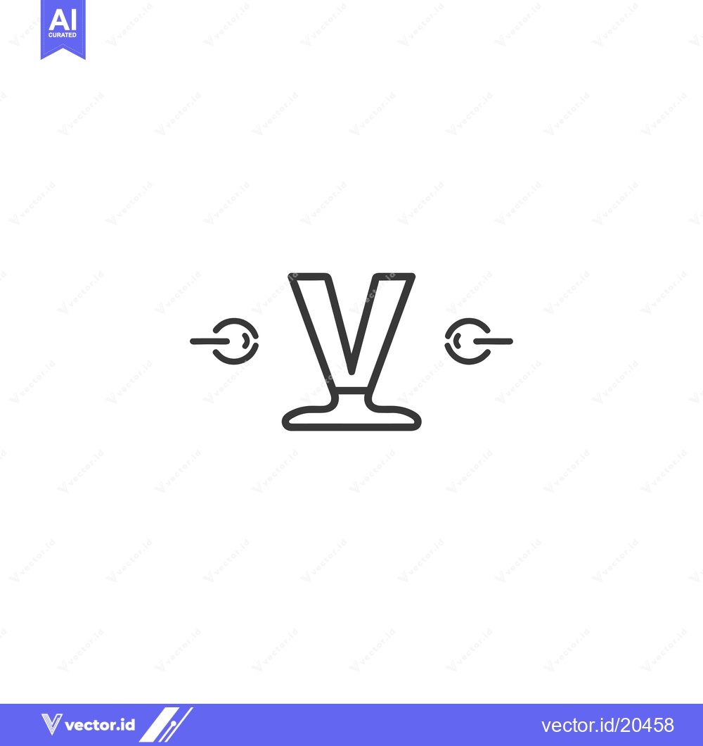 Premium Vector dari A Stylized V With Circular Elements on Each Side
