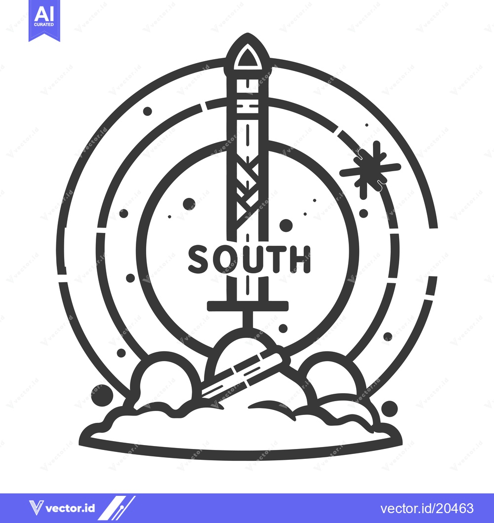 Premium Vector dari A Sword Stuck in the Ground with a Circle and Star Surrounding It