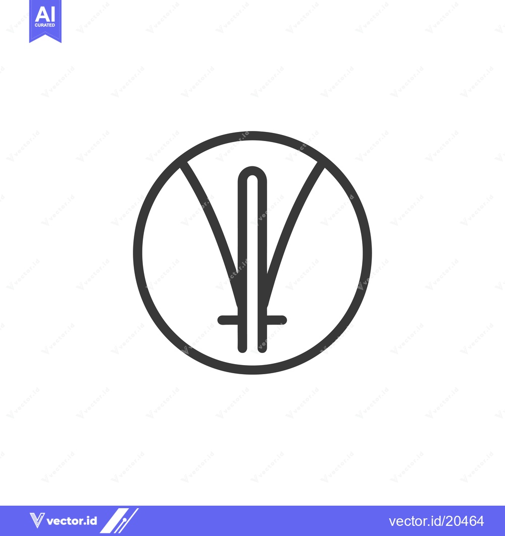 Premium Vector dari A sword with a double-ended crossguard inside a circle