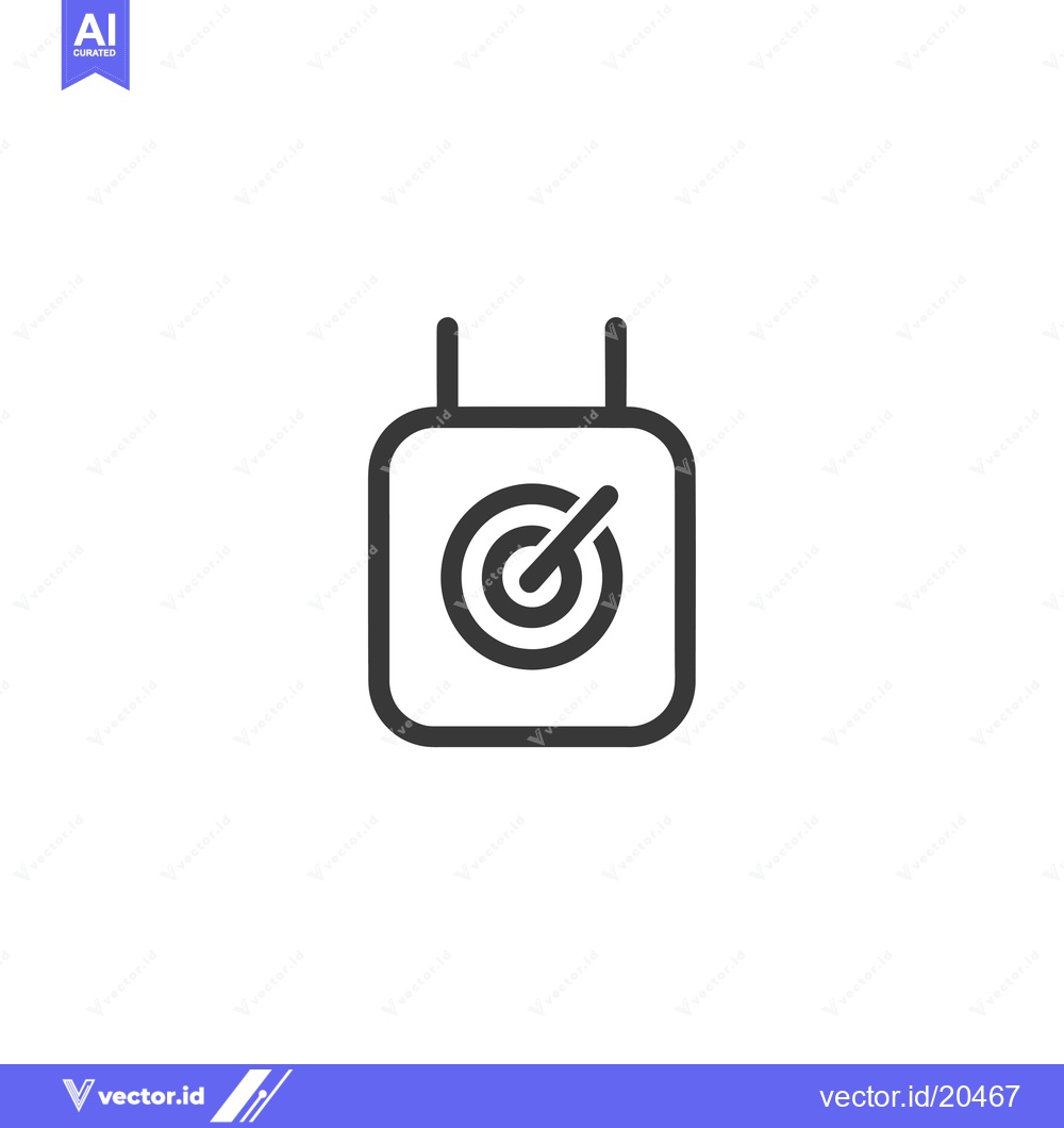 Premium Vector dari A Target in a Square with Two Antennas on Top
