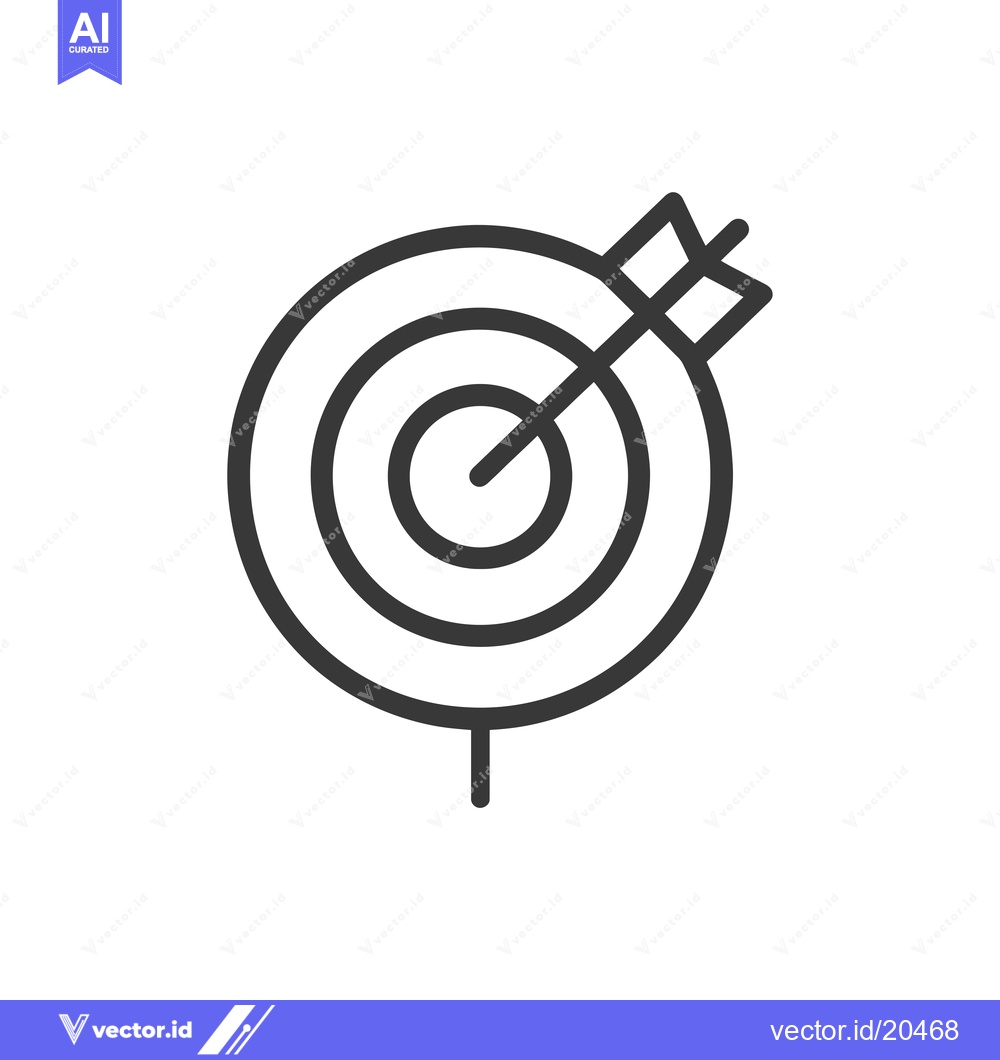 Premium Vector dari A target with an arrow in the center bullseye