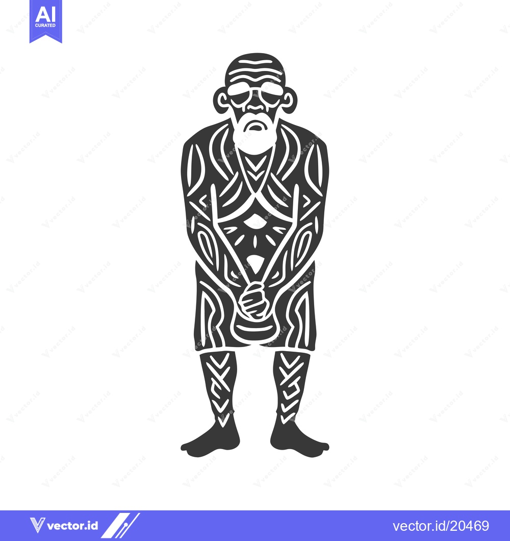 Premium Vector dari A Tattooed Old Man Wearing Sunglasses