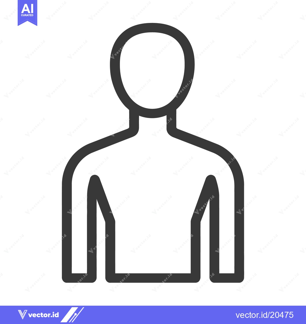Premium Vector dari Simplified illustration depicting the torso and head of a person