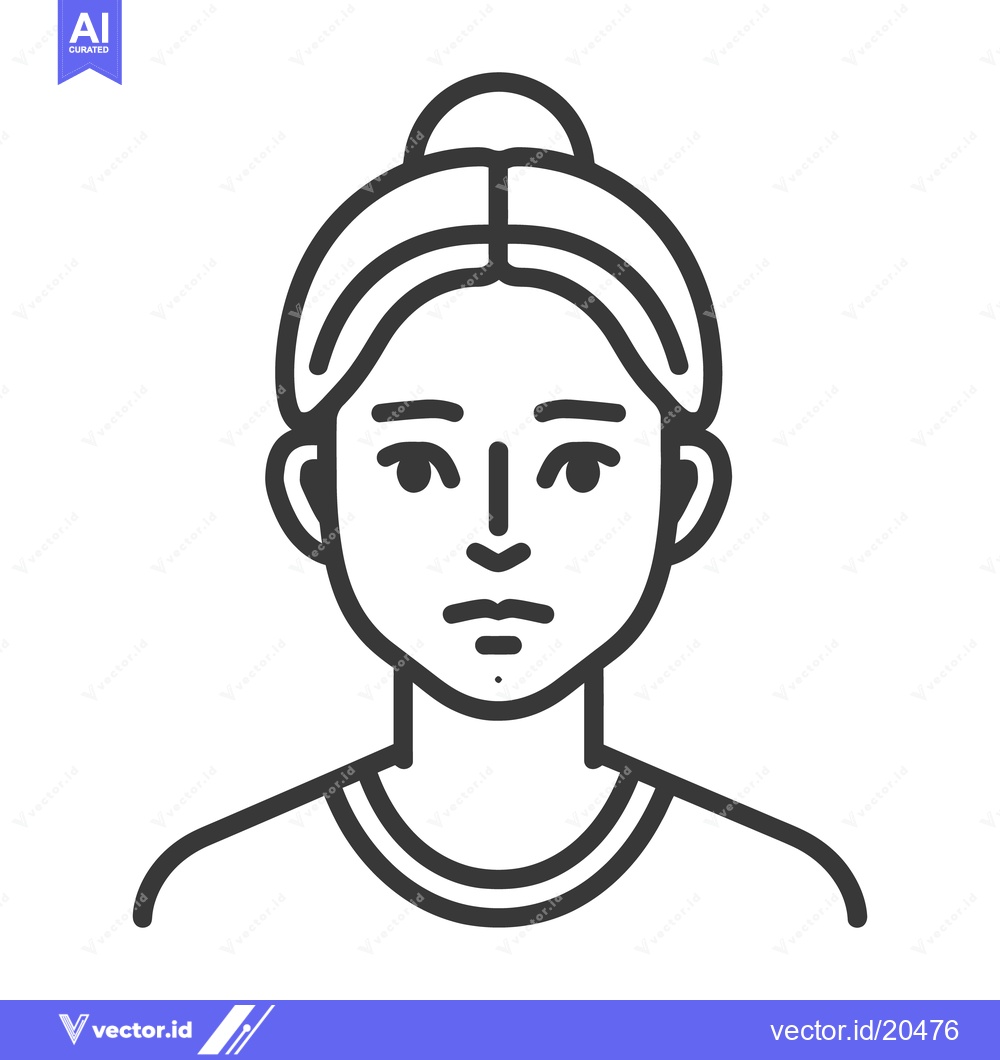 Premium Vector of A simplified illustration of a person with a neutral expression