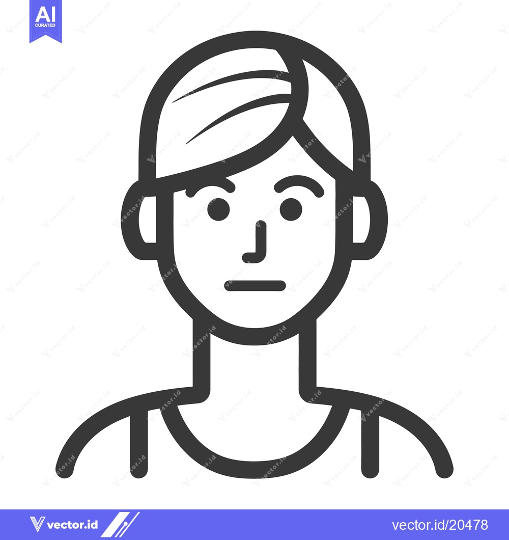 Premium Vector of A stylized illustration depicting the head and shoulders of a person