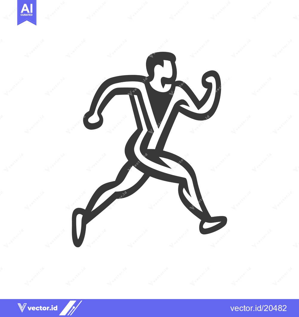 Premium Vector dari Vector illustration depicts a man running in mid stride motion