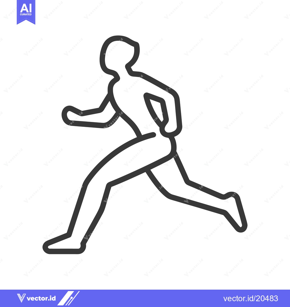 Premium Vector dari A minimalistic black and white outline depicting a person running fast