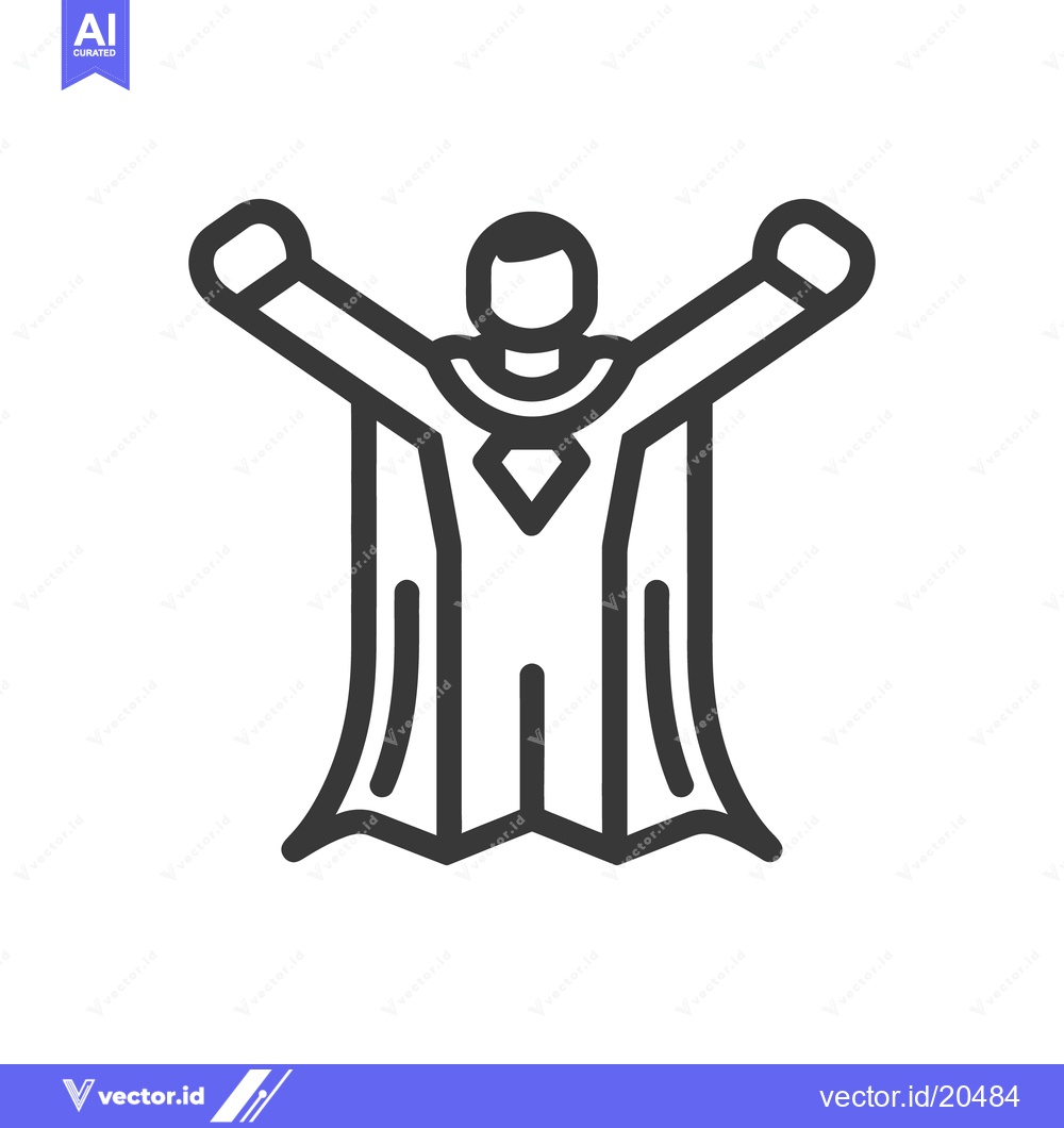 Premium Vector dari An outlined illustration of a superhero with arms raised