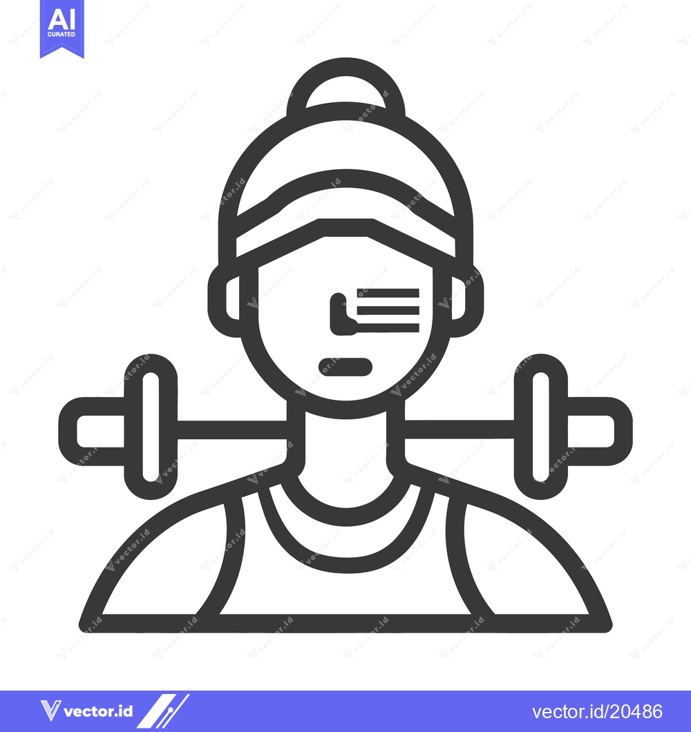 Premium Vector dari A stylized illustration of a person lifting weights in training