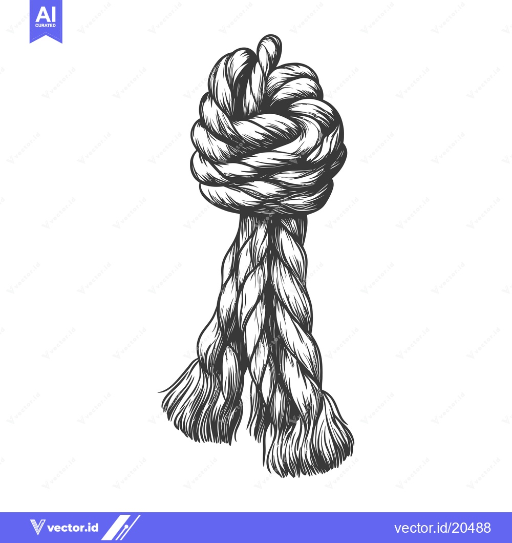 Premium Vector dari A Tightly Knotted Rope with Two Loose Ends