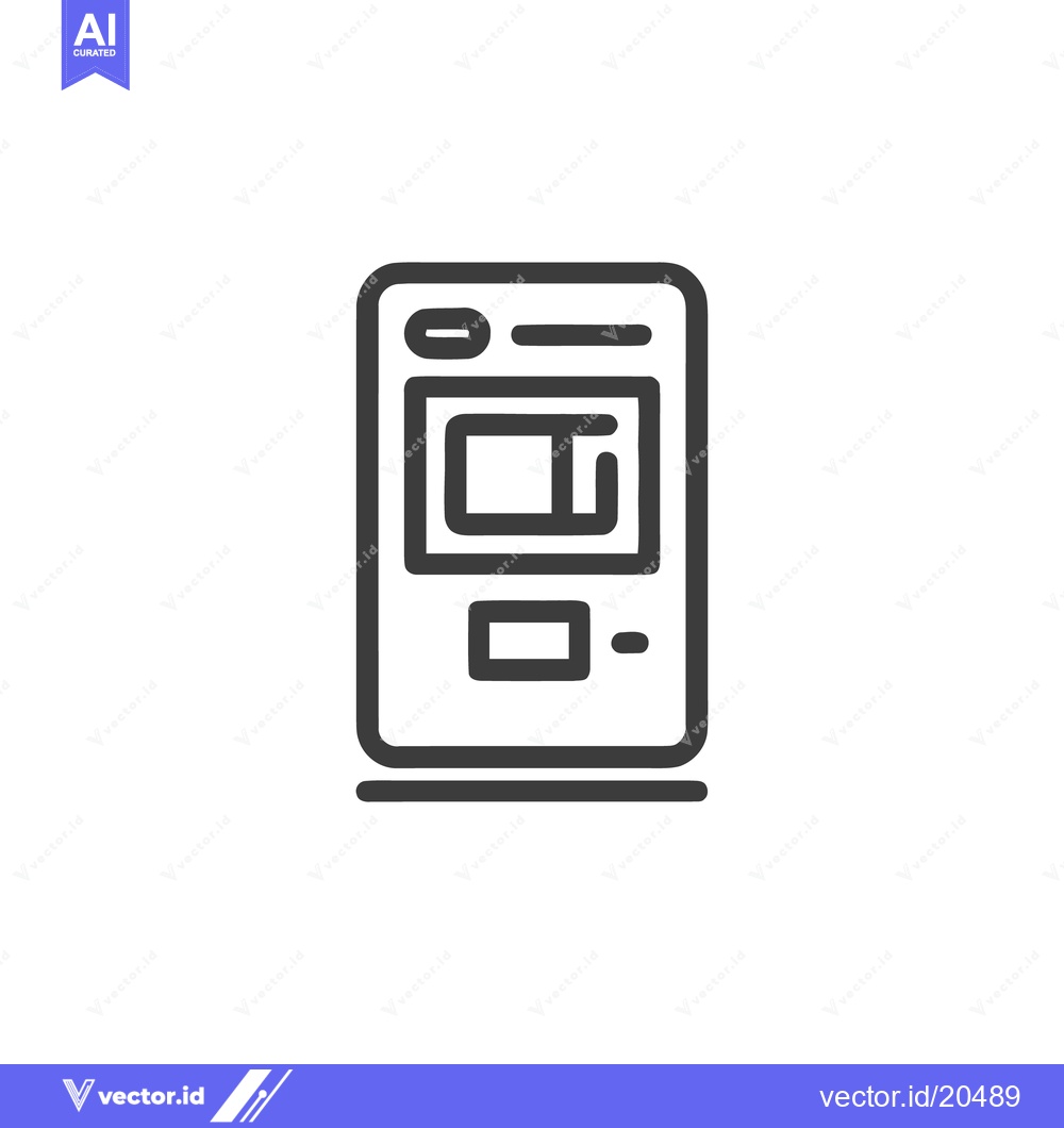 Premium Vector dari Minimalist ATM Icon: Sleek Line Art for Financial Transactions