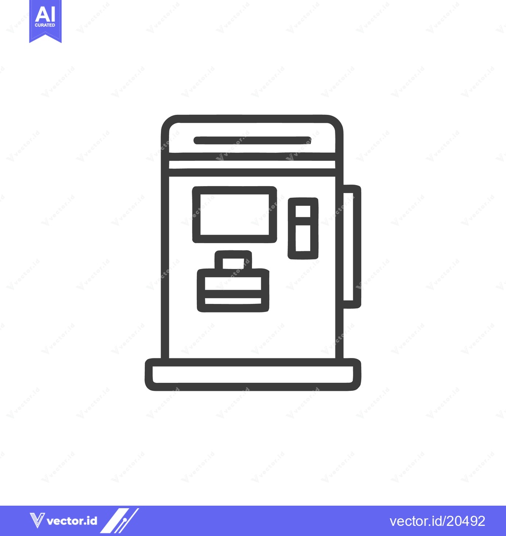 Premium Vector dari Minimalist Outline Icon of a Classic British Telephone Booth
