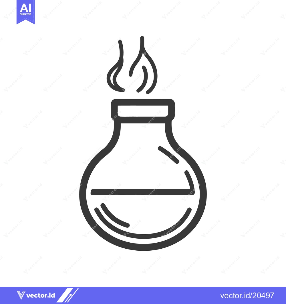 Premium Vector dari A simple illustration of a chemistry flask and rising vapor